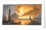 View of the great eruption of Vesuvius from the mole of Naples in the night of 20 October 1767 by Pietro Fabris