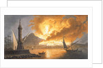 View of the great eruption of Vesuvius from the mole of Naples in the night of 20 October 1767 by Pietro Fabris