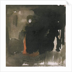 Woman in a red dress by Leon Bakst