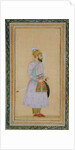 Standing figure of a Mughal prince by Mughal School
