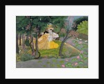 Radha and Krishna embrace in a grove of flowering trees, c.1780 by Indian School