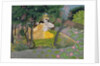 Radha and Krishna embrace in a grove of flowering trees, c.1780 by Indian School