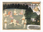 Athletes perform before a seated noble, c.1760 by School Mughal
