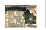 Athletes perform before a seated noble, c.1760 by School Mughal