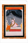 A lady on a swing, Kangra, Punjab hills c.1790 by School Mughal