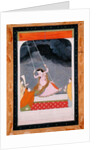 A lady on a swing, Kangra, Punjab hills c.1790 by School Mughal