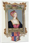 Portrait of Anne Boleyn 2nd Queen of Henry VIII, as a Young Woman from 'Memoirs of the Court of Queen Elizabeth'. by Sarah Countess of Essex