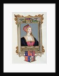 Portrait of Anne Boleyn 2nd Queen of Henry VIII, as a Young Woman from 'Memoirs of the Court of Queen Elizabeth'. by Sarah Countess of Essex