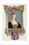 Portrait of Anne Boleyn 2nd Queen of Henry VIII, as a Young Woman from 'Memoirs of the Court of Queen Elizabeth'. by Sarah Countess of Essex