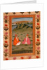 Two nobles seated in a landscape by School Mughal