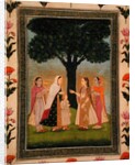 Four Ladies meet by a Tree by Mughal School