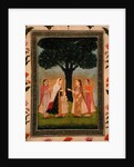 Four Ladies meet by a Tree by Mughal School
