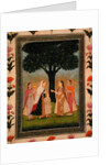 Four Ladies meet by a Tree by Mughal School