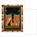 Four Ladies meet by a Tree by Mughal School