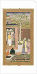 An artist decorating the interior of a garden pavilion by Mughal School