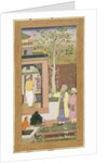 An artist decorating the interior of a garden pavilion by Mughal School