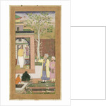 An artist decorating the interior of a garden pavilion by Mughal School