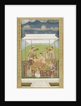 Ladies listening to music in a garden by School Mughal