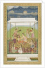 Ladies listening to music in a garden by School Mughal