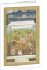 Ladies listening to music in a garden by School Mughal