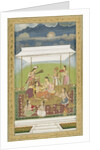 Ladies listening to music in a garden by School Mughal