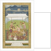 Ladies listening to music in a garden by School Mughal
