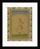 Standing figure of a nobleman, holding a book by Mughal School