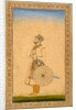 An Officer, standing, with sword and shield by Mughal School