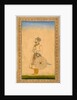 An Officer, standing, with sword and shield by Mughal School