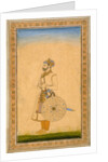 An Officer, standing, with sword and shield by Mughal School