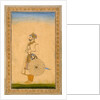 An Officer, standing, with sword and shield by Mughal School
