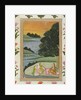 A Princess listening to female musicians by a river at sunset by Mughal School