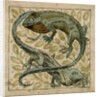 Lizards, design for a tile by William De Morgan