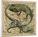 Lizards, design for a tile by William De Morgan