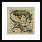 Lizards, design for a tile by William De Morgan