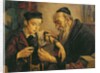 A Rabbi tying the Phylacteries to the arm of a boy by Franz Obermüller