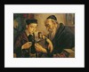 A Rabbi tying the Phylacteries to the arm of a boy by Franz Obermüller