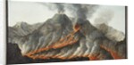 Crater of Mount Vesuvius from an original drawing executed at the scene in 1756 by Pietro Fabris