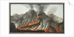 Crater of Mount Vesuvius from an original drawing executed at the scene in 1756 by Pietro Fabris