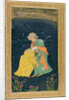 A Mullah bowing down to a man in Iranian dress who lifts him up from his supplication by School Mughal