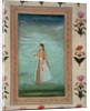 Lady holding a flower by School Mughal