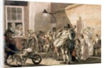 Itinerant Musicians playing in a poor part of town by Paul Sandby