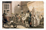 Itinerant Musicians playing in a poor part of town by Paul Sandby