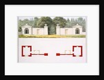 Elevation and ground plans of proposed new entrance gateway and lodges by Humphry Repton