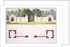 Elevation and ground plans of proposed new entrance gateway and lodges by Humphry Repton