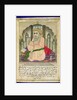 A Sufi sage seated in a niche, from an album of miniatures in Persian style with Deccan text by Indian School