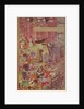 A Bridge of boats broken by Akbar on his elephant while crossing the river Jumna by Mughal School