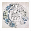 Sara, circular design with goat by William De Morgan
