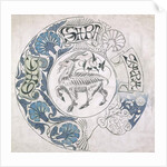 Sara, circular design with goat by William De Morgan