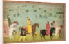 A Jasrota prince, possibly Balwant Singh, on a riding expedition, by Nainsukh Kashmir, c.1751 by Indian School